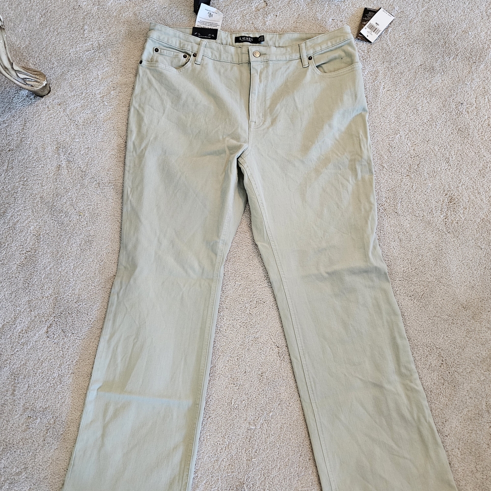 Ralph Lauren Mint Green Boot Cut Super Stretch Denim. 18W - Picture 4 of 6